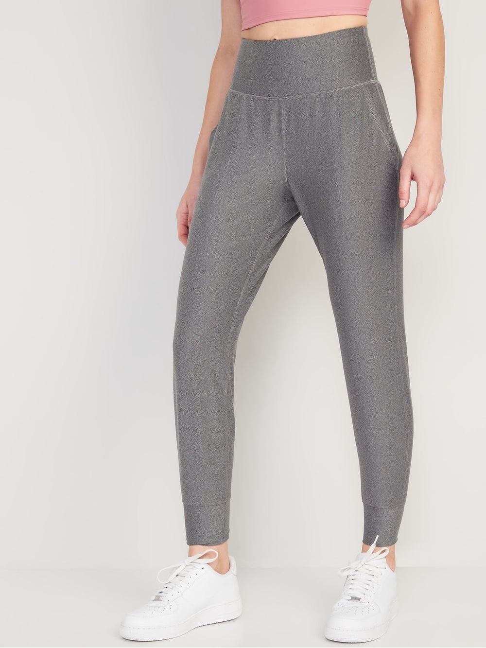 Old Navy High Waisted Gray Powersoft Jogger Pants Leggings